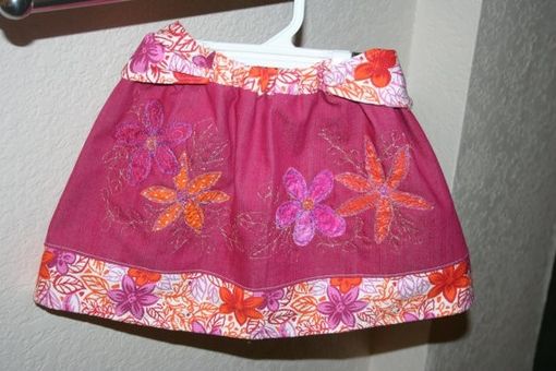 Custom Made Pink Floral Girl's Skirt, Size 2t-3t - One Of A Kind
