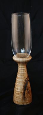 Custom Made Figured Maple Champagne Glass