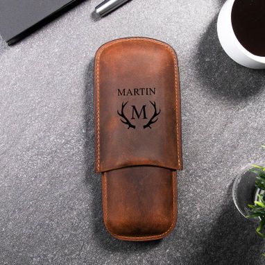 Custom Made Cigar Case, Personalized Leather Cigar Holder, Christmas Gift