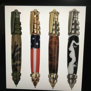 RECYCLED SKATEBOARD Handmade Wooden Wood Pen Style Military Hunter Caliber