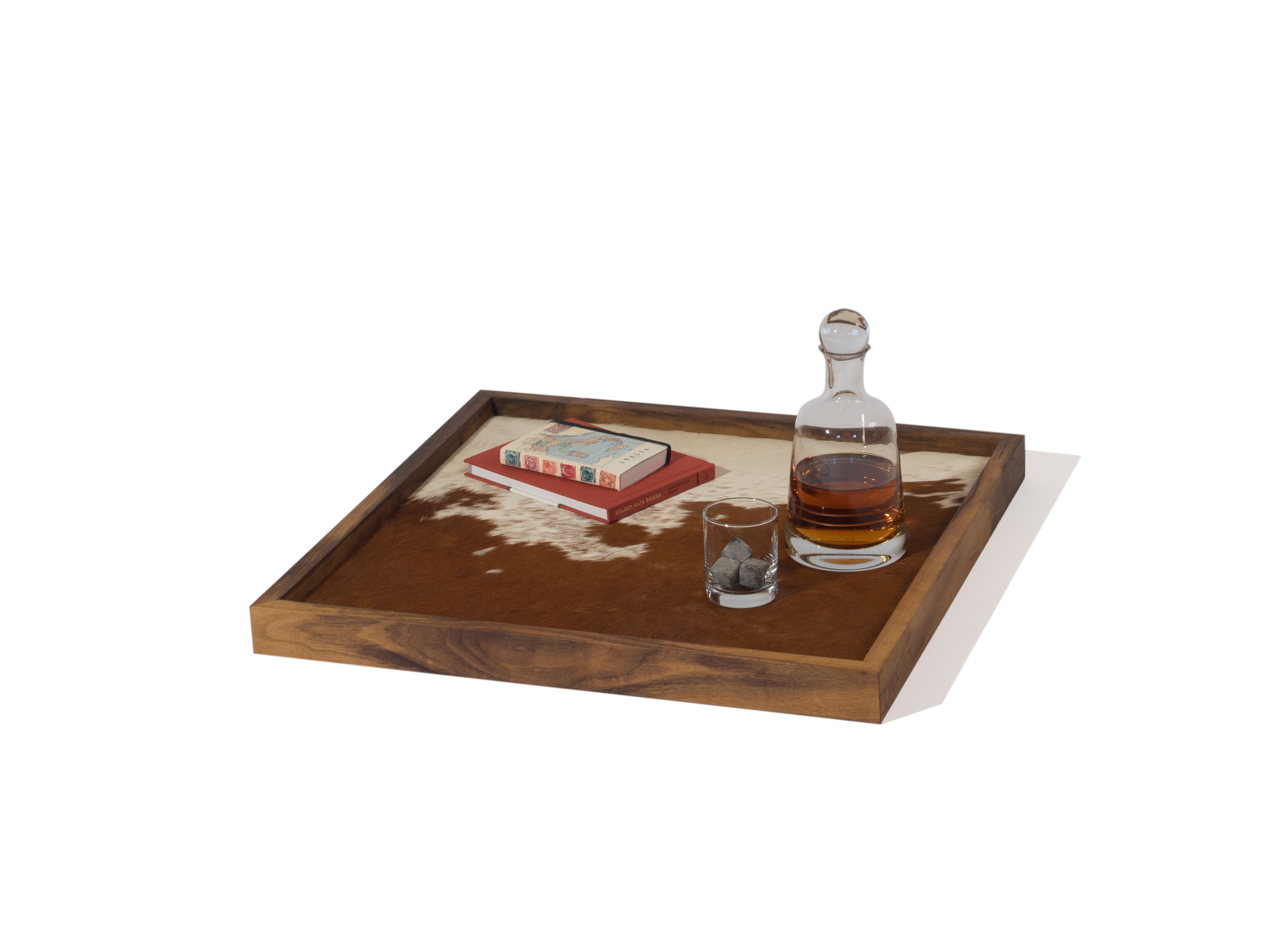 Buy Custom Made Tray Solid Wood And Cowhide, made to order from eSSa