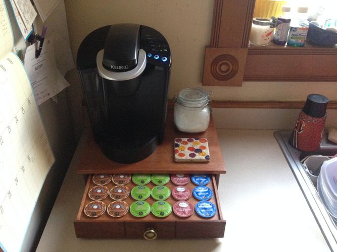 Hand Made Coffee Maker Stand With Keurig K Cup Drawer By Kelly Burns Hand Made Coffee Maker Stand With Keurig K Cup Drawer By Kelly Burns Custom Woodworks Custommade