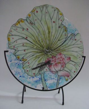 Custom Made Pale Lotus - Glass Fusing Artwork
