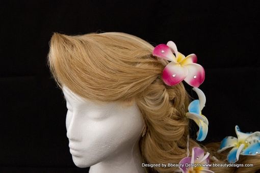 Custom Made Rapunzel Tangled Light Up Wig With Flower Barrettes In Blonde Braid Adult Costume