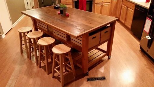 Custom Made Kitchen Island With Breakfast Bar