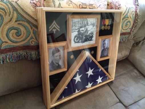 Custom Made Memorial Casket Flag W/Picture Frames