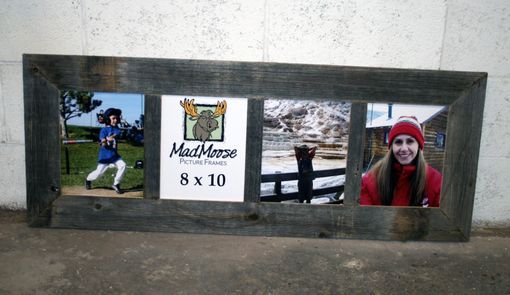 Custom Made Barn Wood Picture Frame With Four 8x10 Panes