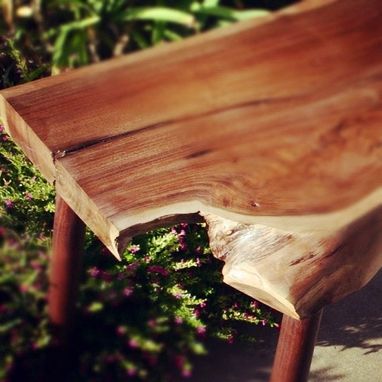 Custom Made Natural Edge Walnut Bench