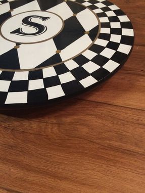 Custom Made Painted Lazy Susan // Whimsical Painted Turntable // Monogrammed Lazy Susan