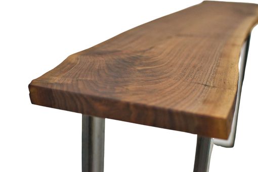 Custom Made Live Edge Console Table, Walnut Entryway Table, With Metal Legs, Hallway Table, Foyer Table