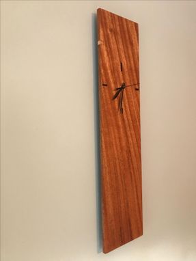 Custom Made Sapele Wall Clock With African Blackwood Inlay