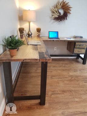 Custom Made Reclaimed Wood Office Desk, Barnwood Computer Desk, Corner Desk