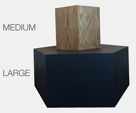 Custom Made Hexagon Wood Modern Geometric Table- Black Dyed