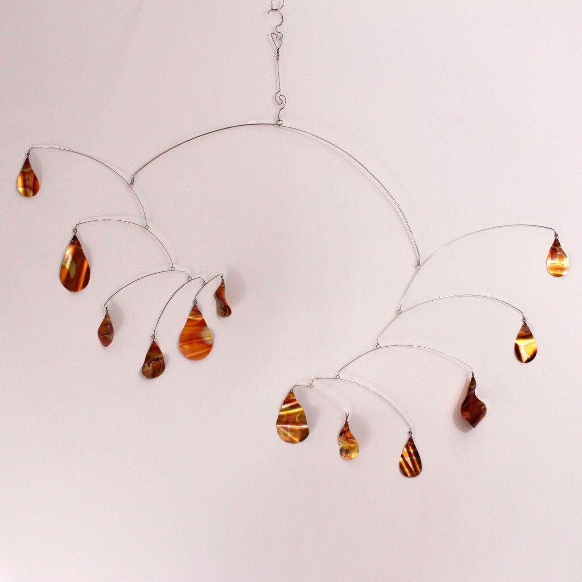 Custom Made Copper Rain Mobile Metal Mobile Raindrop Style