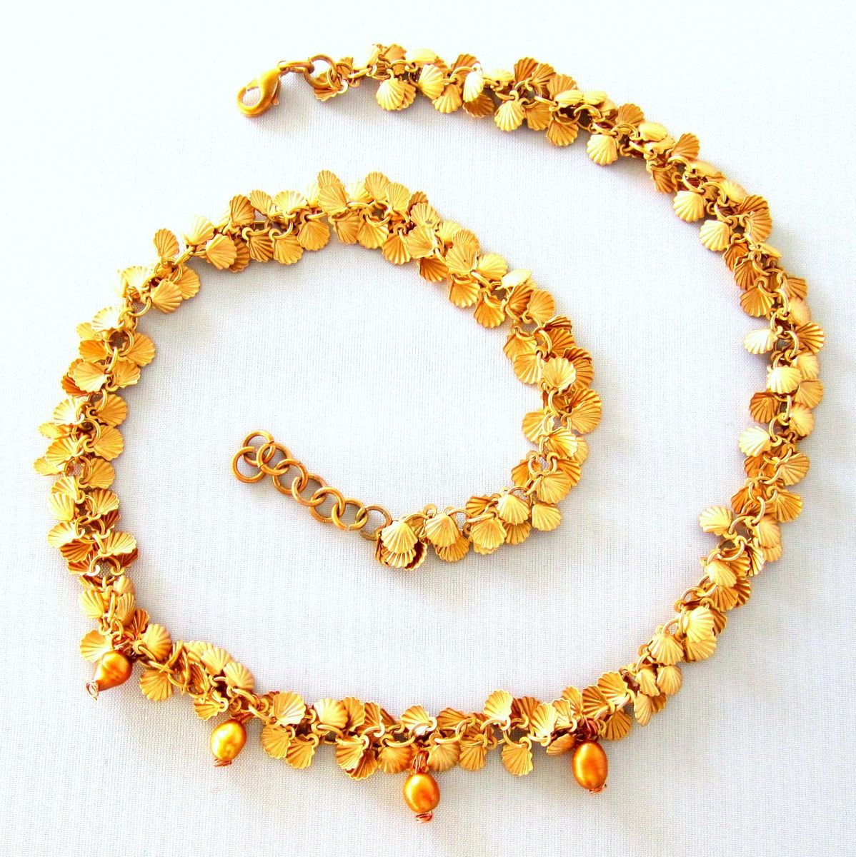 Custom Gold Plated Shell Necklace by Michas Creations, Inc ...