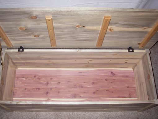 Custom Made Colorado Blue Stained Pine Blanket Chest