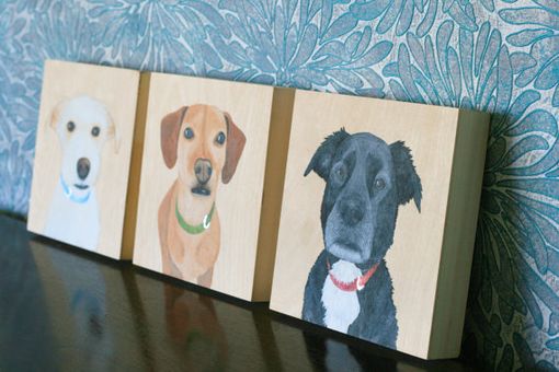 Custom Made Custom Pet Portrait, Wood Panel, Personalized Pet Memorial Dog Cat, Birthday