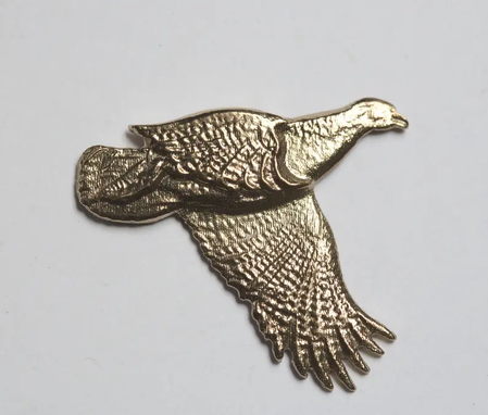 Custom Made Partridge Bronze Pin, Hunting Accessories, Exclusive Gift, Bird Pin, Wild Bird Pin