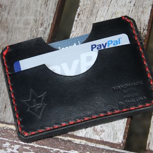 Handmade Leather PARVUS Wallet Shellshock Coyote W/ Money Band 