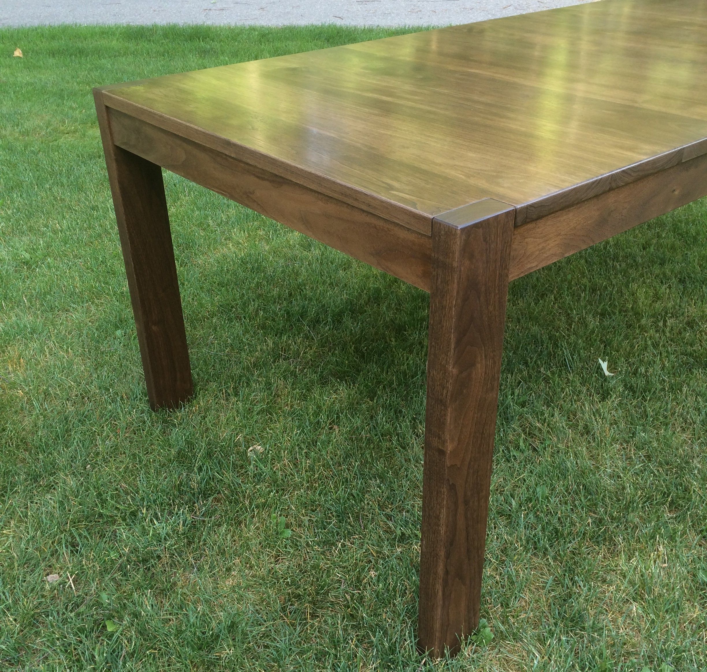 Hand Made Walnut Dining Table With Through Legs by Glessboards