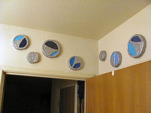 Custom Made Silver Swoop Discs Wall Art