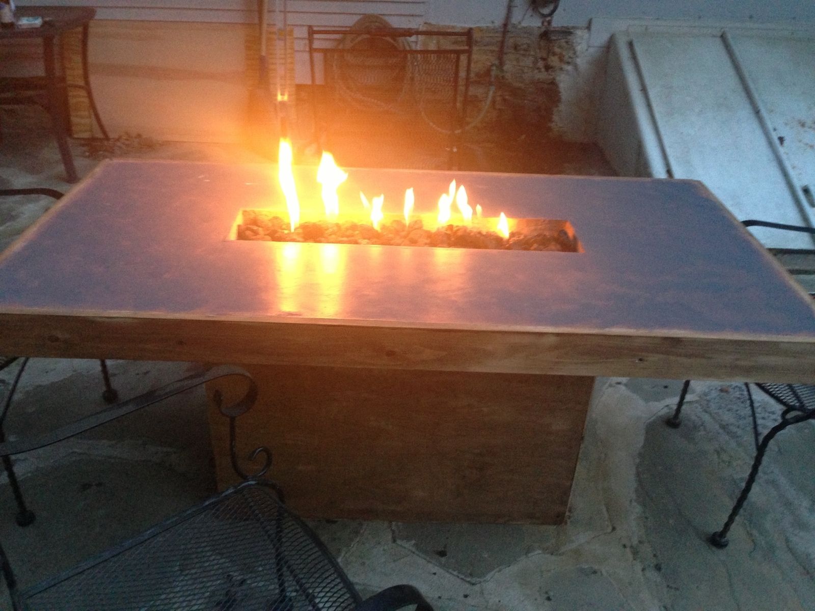 Hand Made Concrete Fire Table by MurrCrete_Designs