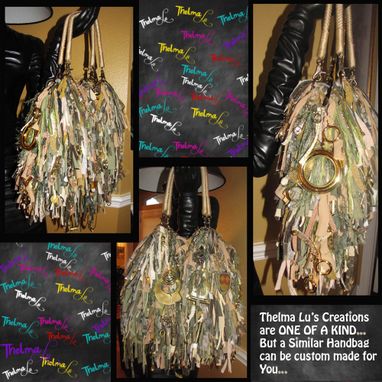 Custom Made Camouflage Fringe Handbag,Army Inspired,Industrial Look,Custom Made,Funky,Purse,Tote
