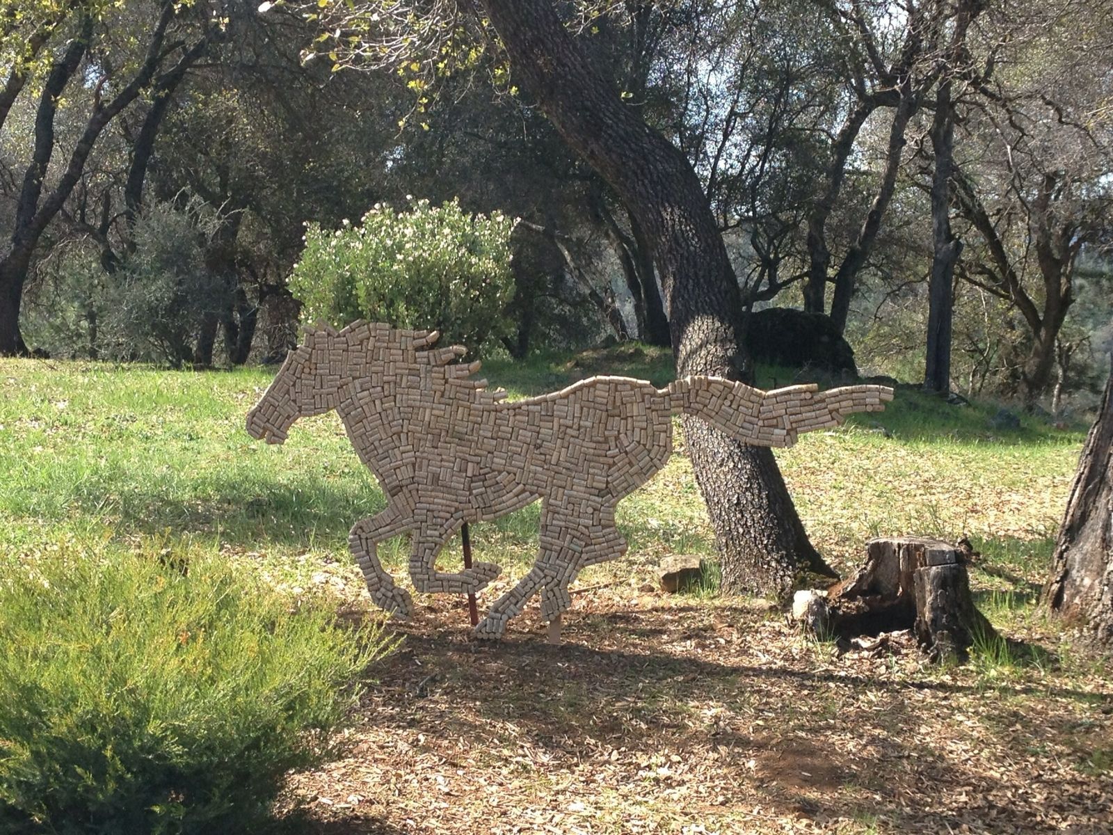Custom Made Running Wine Cork Horse by Mosaics By Cindy