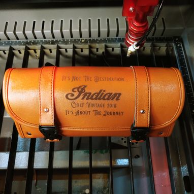 Custom Made Laser Engraving Leather Indian Fork Bag