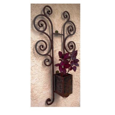 Custom Made Wrought Iron Planter Rustic Wall Decor By Rustic Furniture Hut