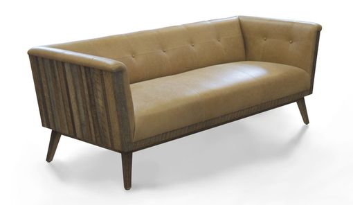 Custom Made Manhattan Sofa - Reclaimed Wood, Leather - Plush Style And Comfort