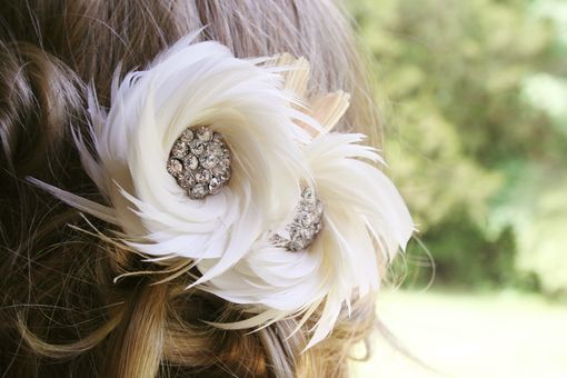Custom Made Ivory Feather Fascinator Wedding Headpiece