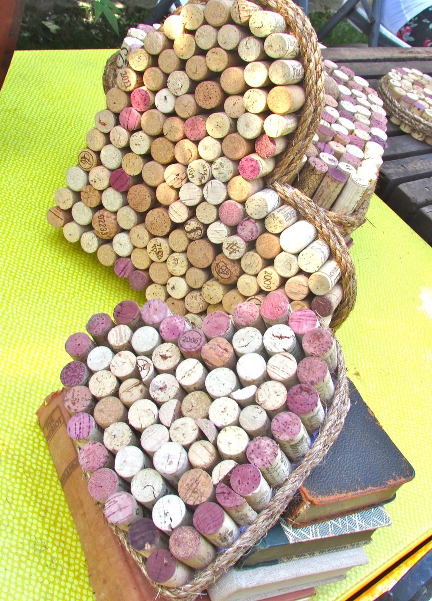 Handmade Heart Shaped Cork/Pin Boards Using Recycled Wine Corks by