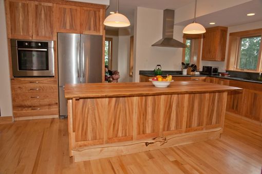 Custom Made Cherry, American Lacewood, And Maple Kitchen Cabinets