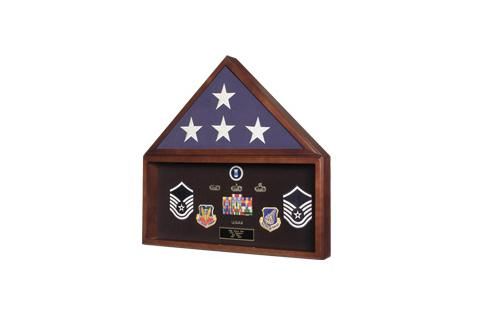 Custom Made Large Flag And Medal Display Case For 5ft X 9 Ft Flag