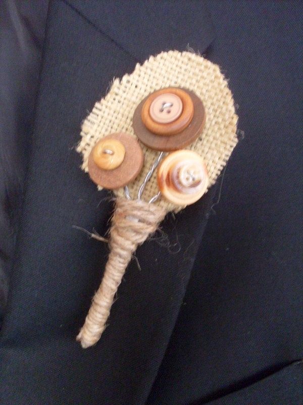 Hand Made Rustic Buttons Wedding Boutonniere by Angela's Artistic ...