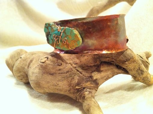 Custom Made American Turquoise And Copper Bracelet