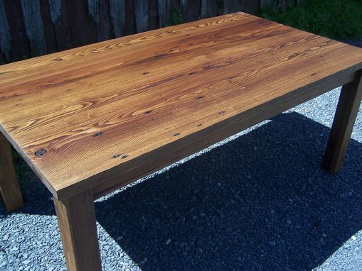 Custom Made Reclaimed Wormy Chestnut California Contemporary Thick Top Table