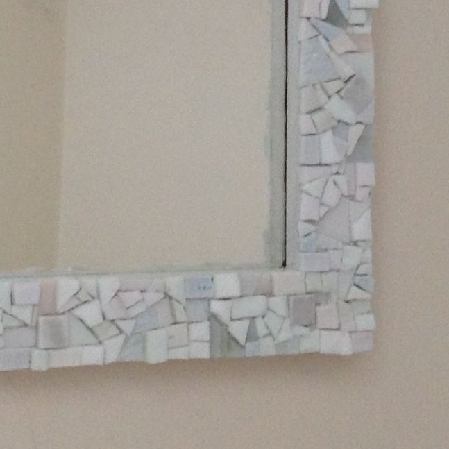 Custom Mosaic Wall Mirror, White by Live In Mosaics
