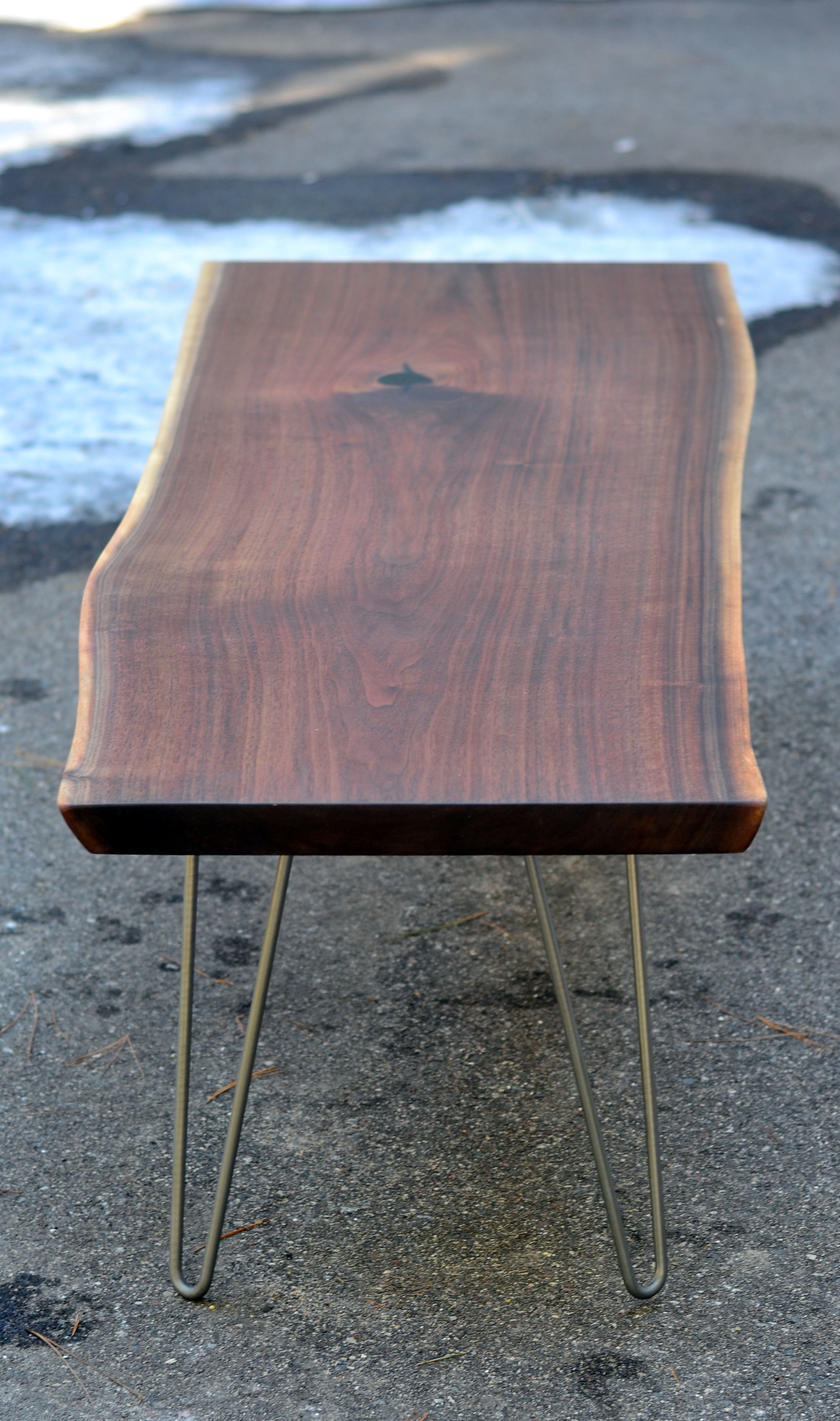 Buy Hand Made Raw Edge Black Walnut Coffee Table Or Desk Ready To Ship