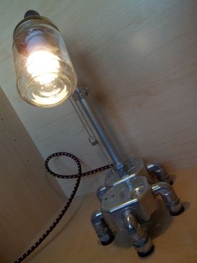 Custom Made Minimalist Industrial Upcycled Repurposed Assemblage Table Or Desk Lamp