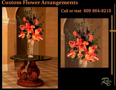 Custom Made Entryway Centerpiece, Flower Arrangements, Silk,40"Tall, Extra Large Arrangements, Large Vase