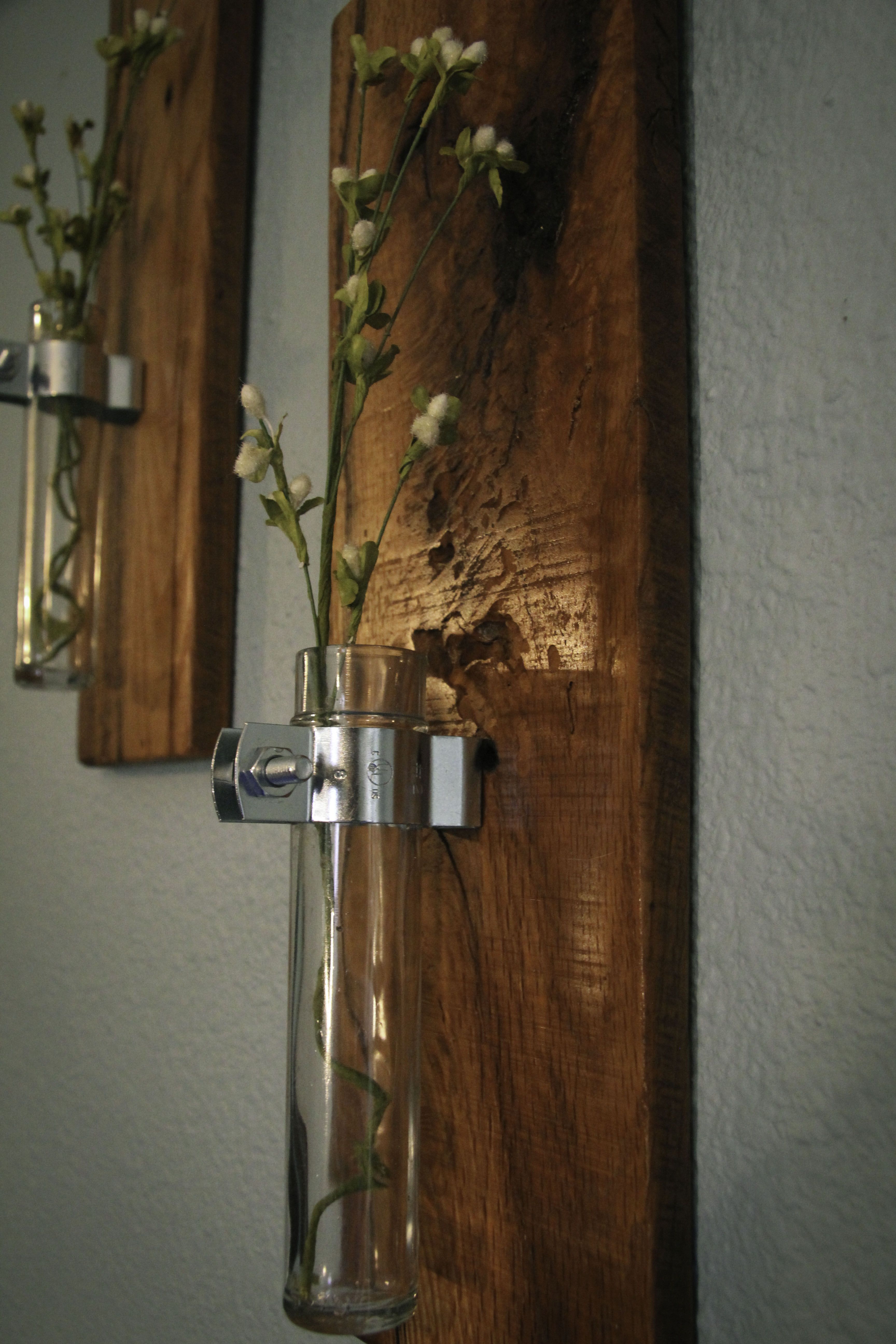 Custom Made Wall Mounted Flower Holders by Hawkins Woodworking