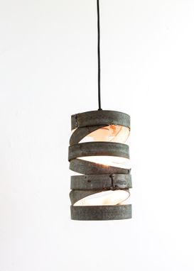 Custom Made Wine Barrel Ring Staggered Pendant Light - Tala - Made From Ca Wine Barrel Rings
