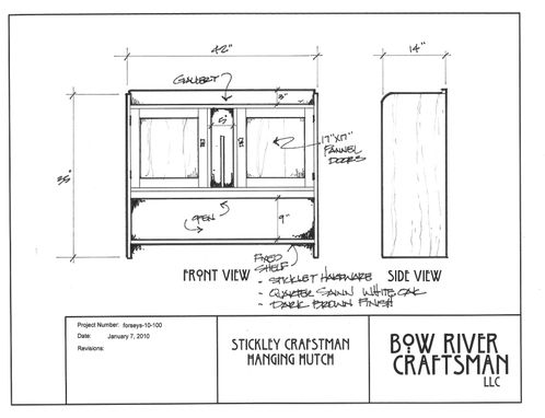 Custom Made Custom Stickley Hanging Cabinet