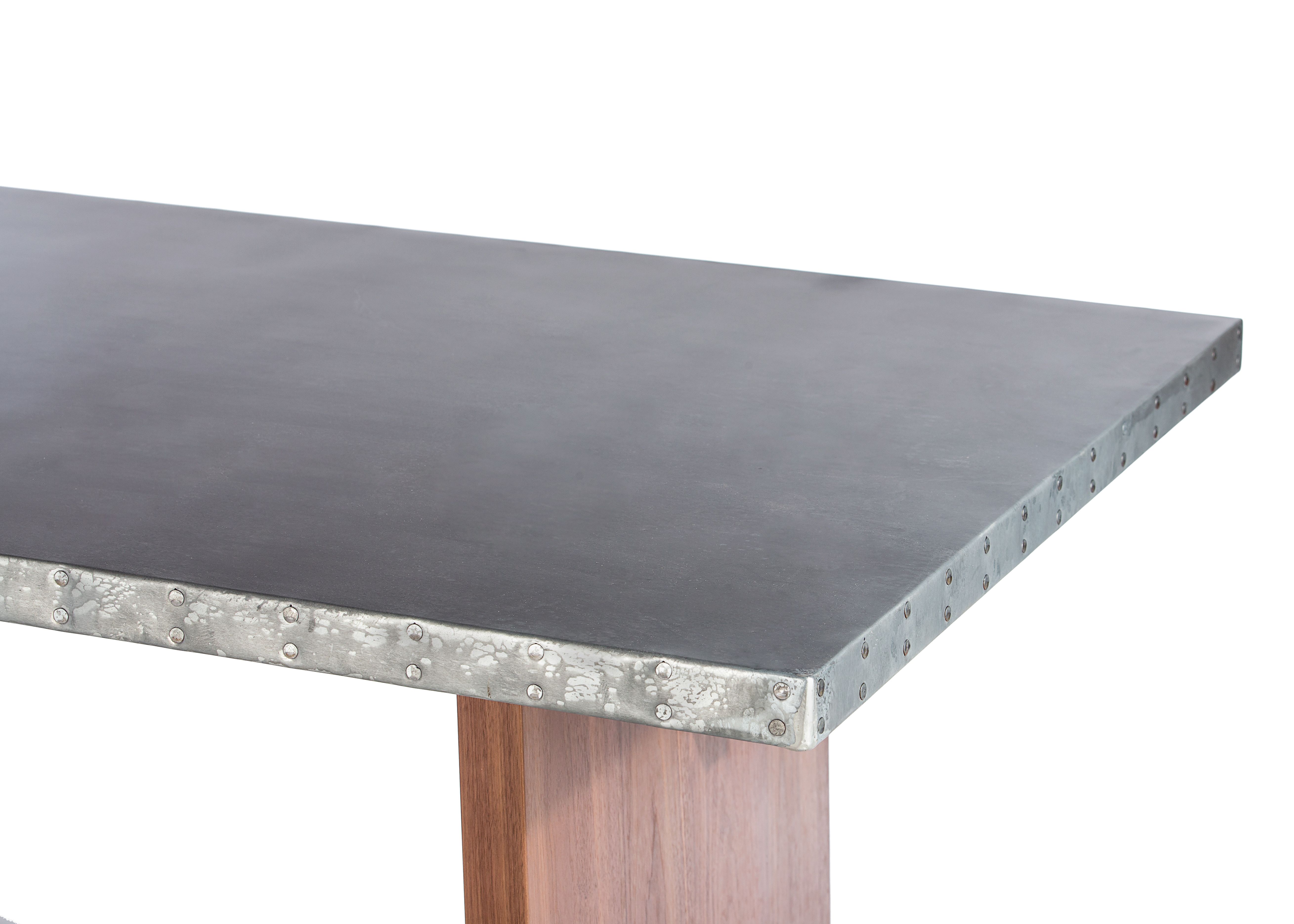 Buy Custom Made Zinc Table Zinc Dining Table The Sonoma Zinc Top Dining Table Solid Walnut