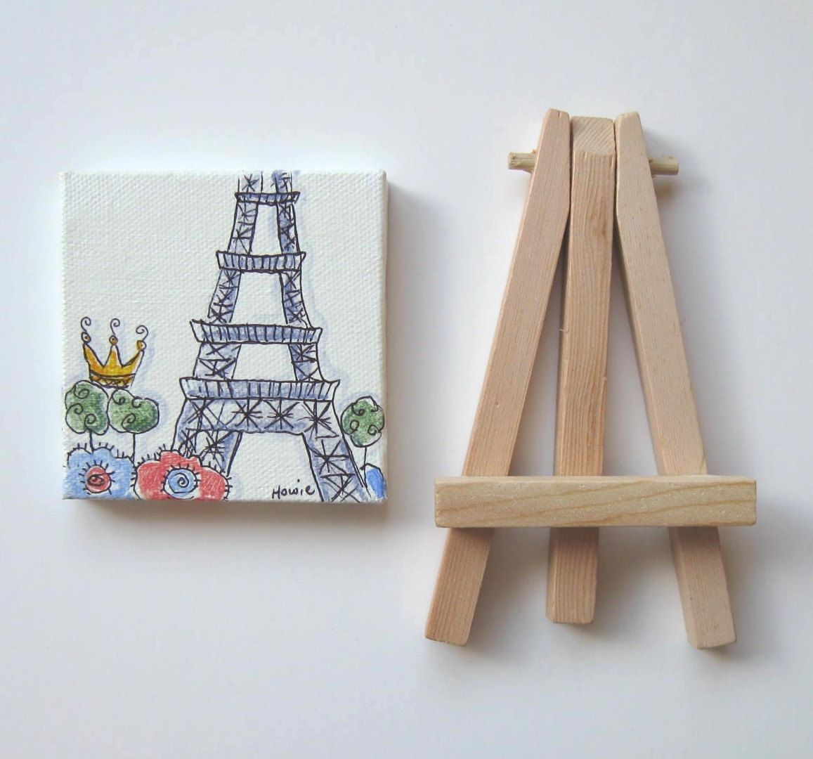 Mini canvas painting . Eiffel tower  Mini canvas art, Small canvas  paintings, Small canvas art