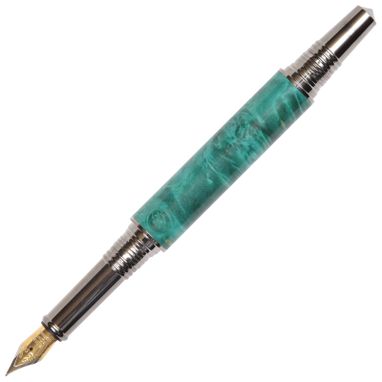 Custom Made Lanier Art Deco Fountain Pen - Turquoise Box Elder -Af6w71