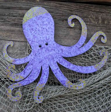 Custom Made Handmade Upcycled Metal Octopus Wall Art Sculpture