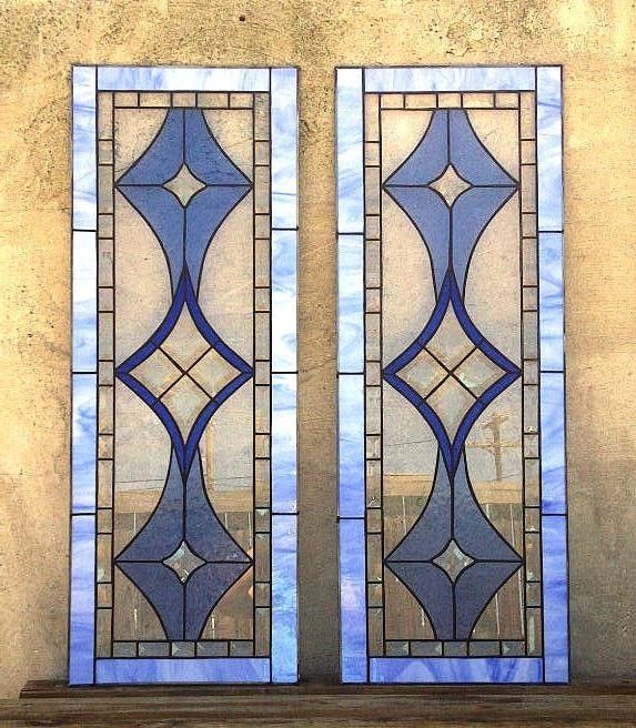 Handmade Stained Gl Cabinet Inserts Bevels And Blues Ci 5 By Custom Made Stained Gl Cabinet Inserts Bevels And Blues Ci 5